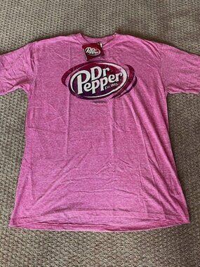Men's red Vintage look Dr Pepper t shirt L NWT tee short sleeved Large